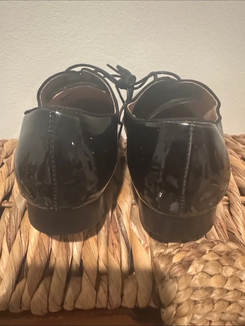 Christian Louboutin Black Patent Leather Lace-Up Dress Shoe